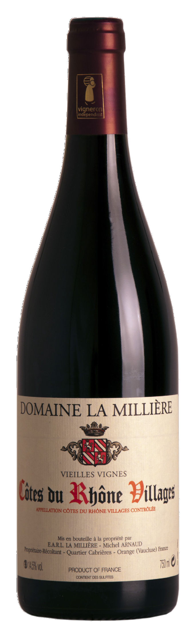 Domaine la Milliere Côtes du Rhône Villages 'Vieilles Vignes' 2012